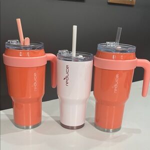 Reduce Insulated Tumblers - Coral and Pale Pink